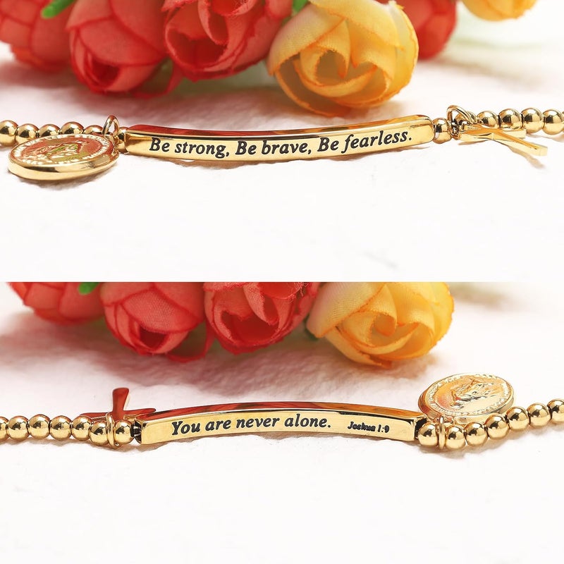 DS Inspirational Bracelet for Women Christian Engraved Bibler Verse Cross Butterfly Daisies Charm Bracelet, Exquisite Stainless Steel Jewelry Daughter Best Friend Bestie - Image 3